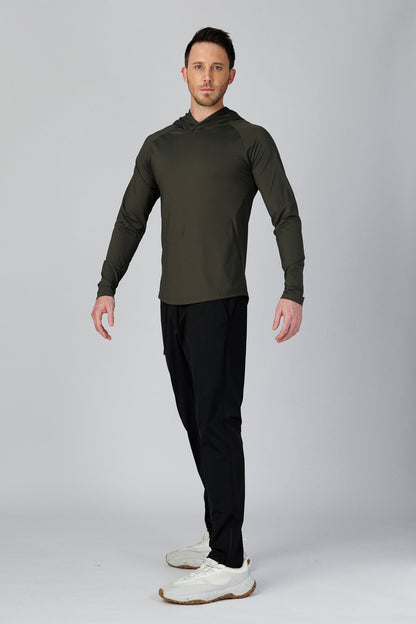 SPN0300 - Ultra Soft Stretch Nylon Interlock Training Hoodie - Dark Army