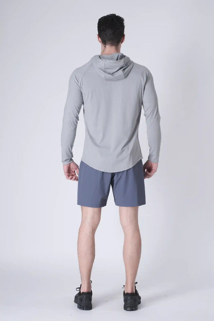 SPN0300 - Ultra Soft Stretch Nylon Interlock Workout Hoodie - Grey