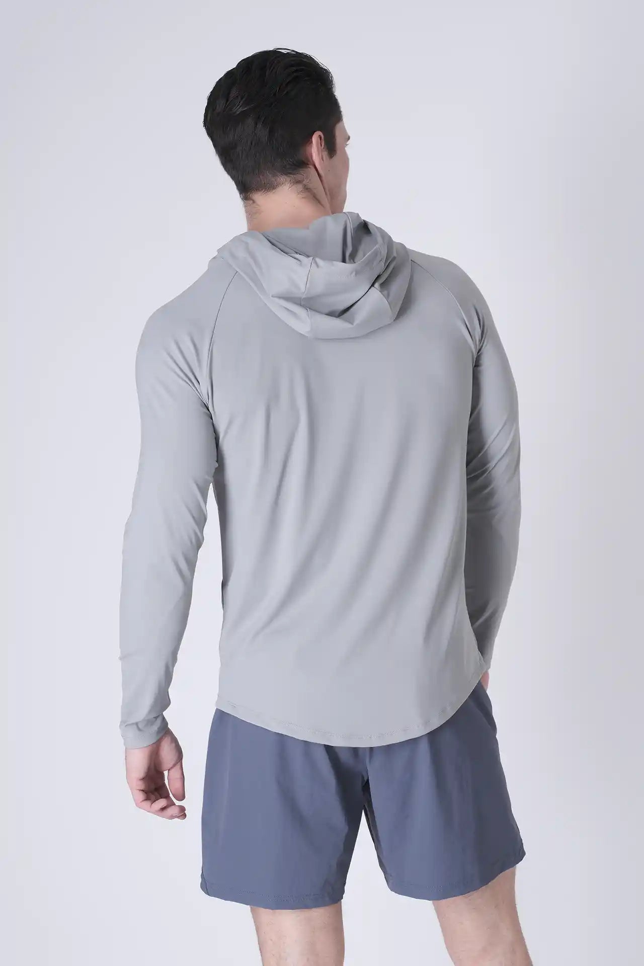 SPN0300 - Ultra Soft Stretch Nylon Interlock Workout Hoodie - Grey