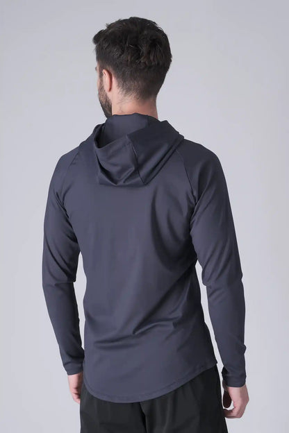 SPN0300 - Ultra Soft Stretch Nylon Interlock Workout Hoodie - Navy