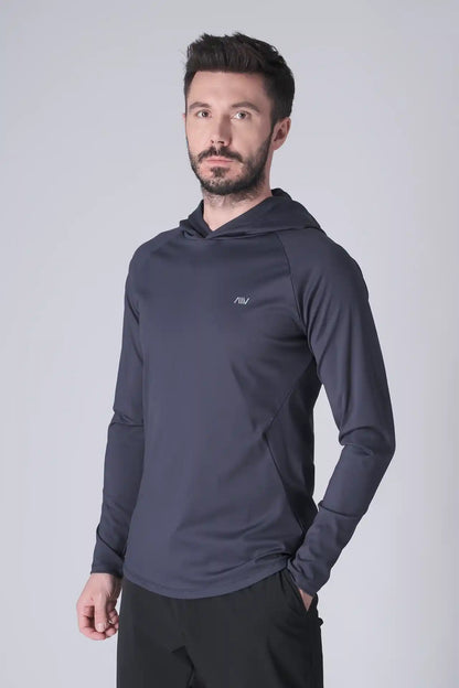 SPN0300 - Ultra Soft Stretch Nylon Interlock Workout Hoodie - Navy
