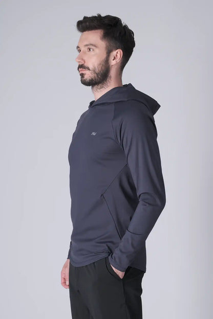 SPN0300 - Ultra Soft Stretch Nylon Interlock Workout Hoodie - Navy