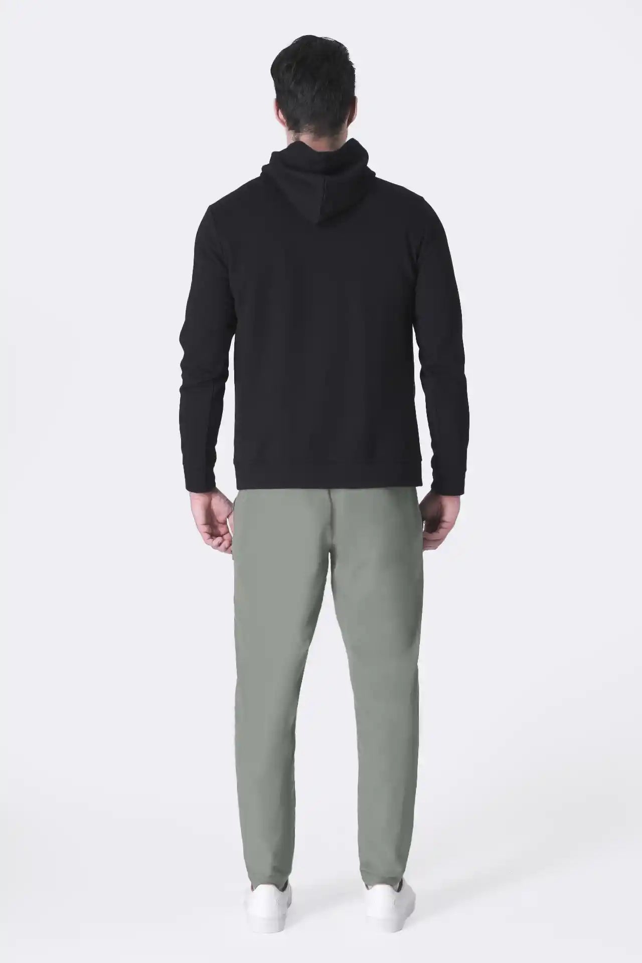 SPN0309 - Ultra Soft Interlock Side Zip Pocket Hoodie - Black