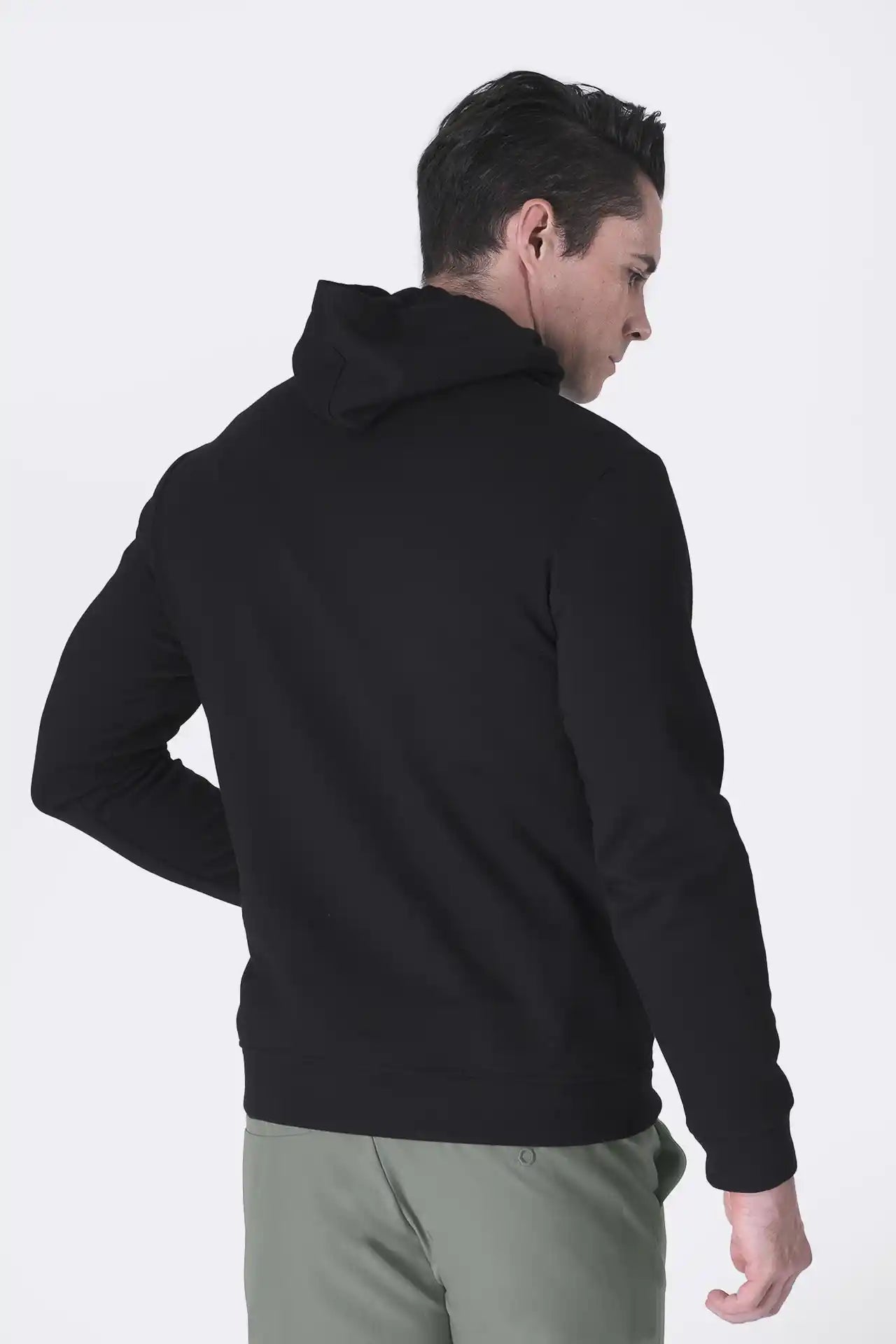 SPN0309 - Ultra Soft Interlock Side Zip Pocket Hoodie - Black