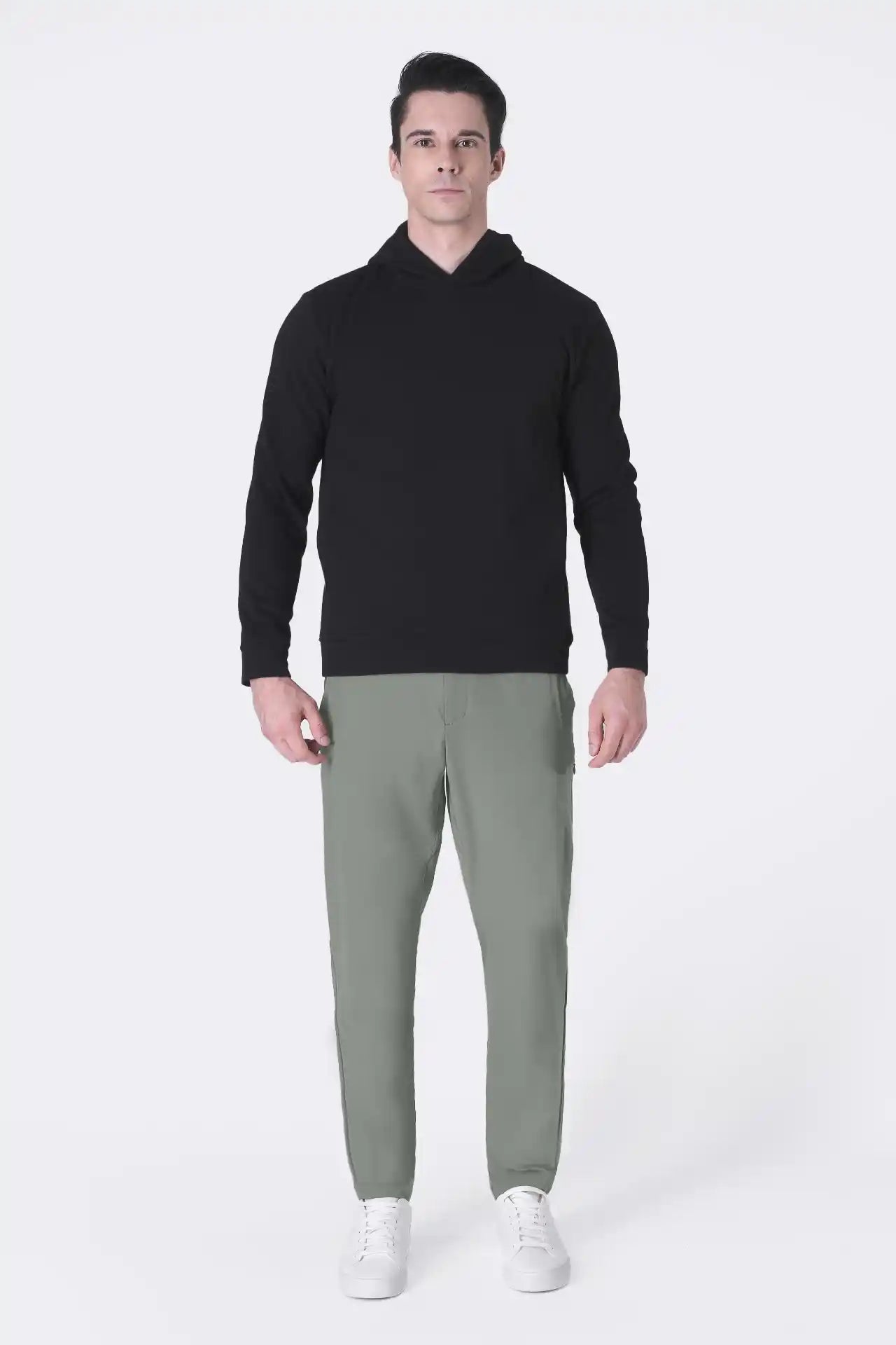 SPN0309 - Ultra Soft Interlock Side Zip Pocket Hoodie - Black