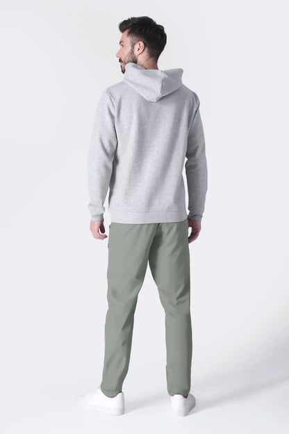 SPN0309 - Ultra Soft Interlock Side Zip Pocket Hoodie - Heather Grey