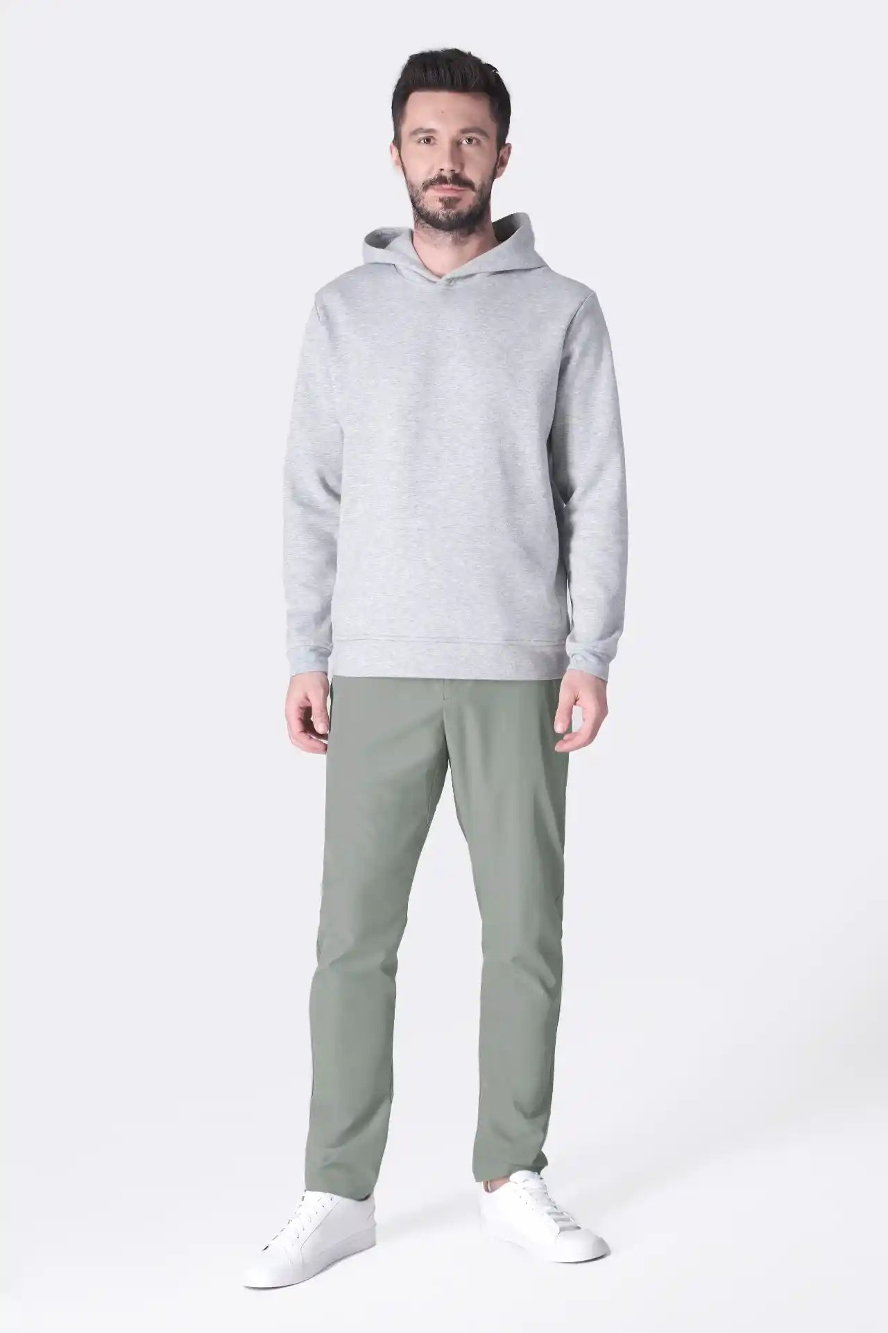 SPN0309 - Ultra Soft Interlock Side Zip Pocket Hoodie - Heather Grey