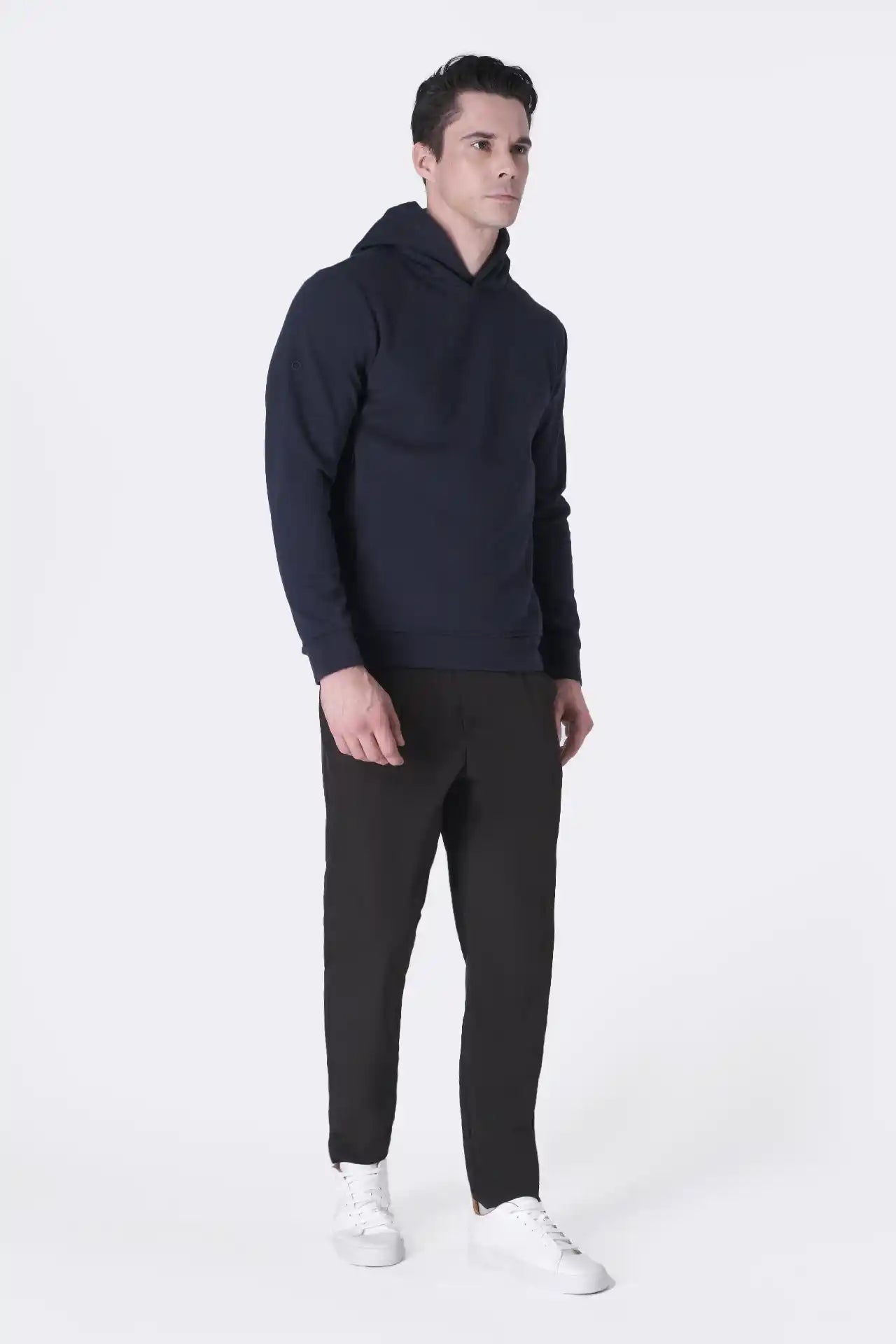 SPN0309 - Ultra Soft Interlock Side Zip Pocket Hoodie - Navy