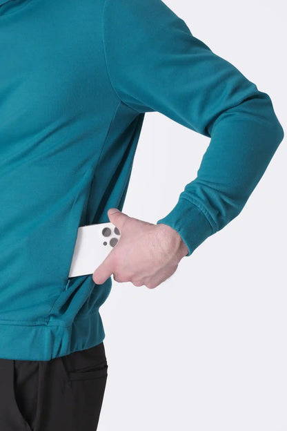 SPN0309 - Ultra Soft Interlock Side Zip Pocket Hoodie - Teal