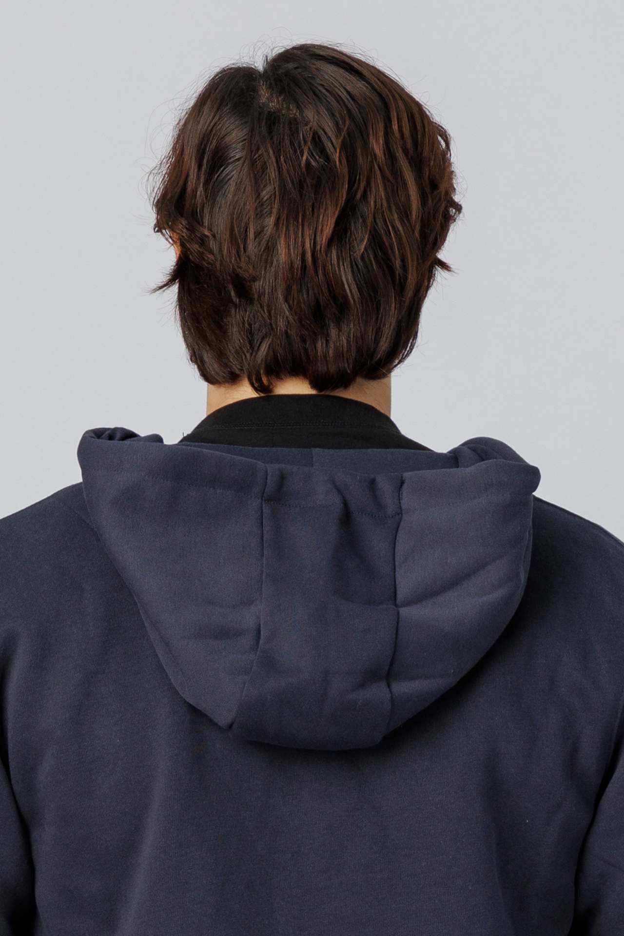 SPN0342 - Ultra Soft Mid-weight Thermal Cotton Blend Fleece Zip-UP Hooded Jacket - Navy