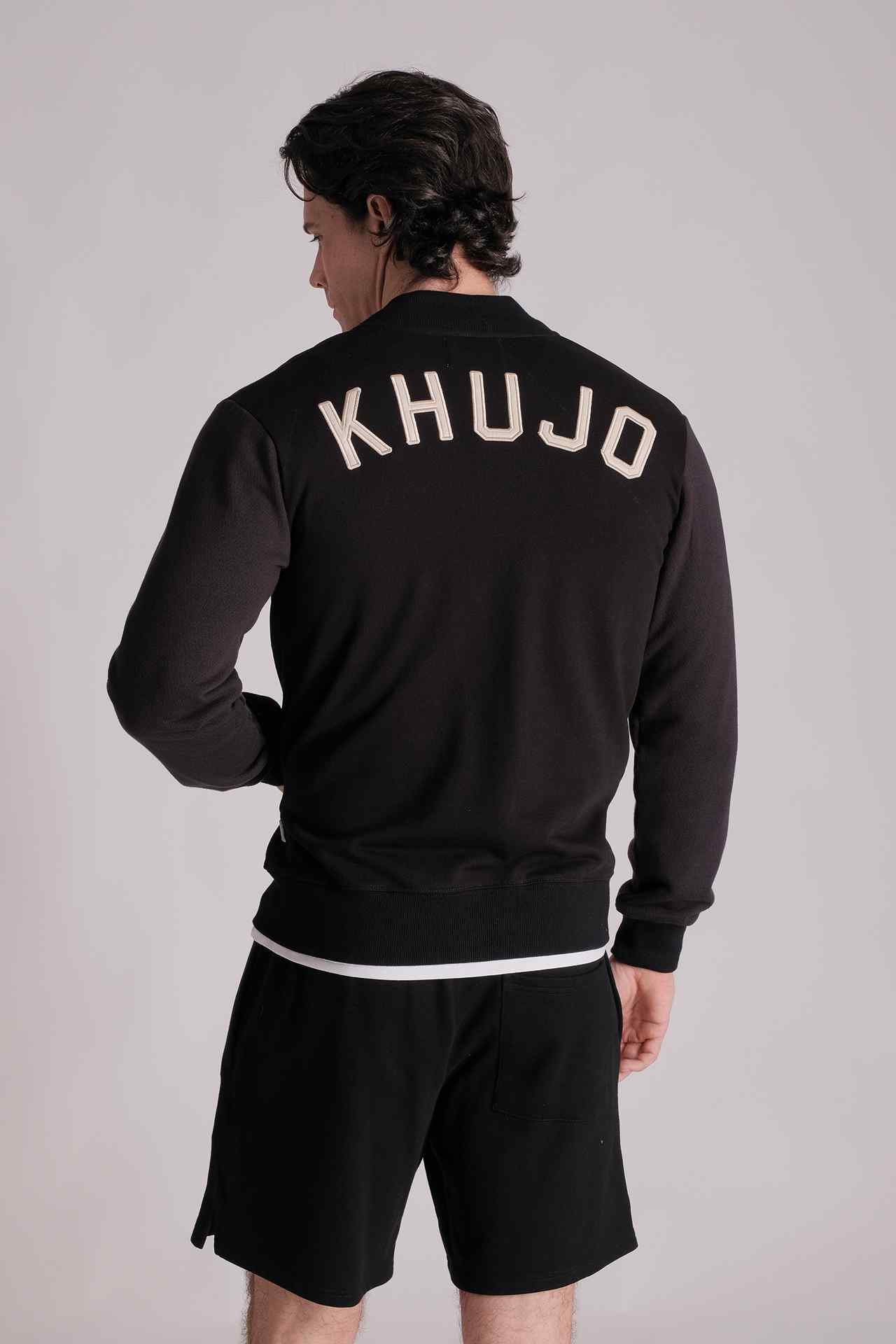 SPO0023 - Finest French Terry Bomber Jacket - Black