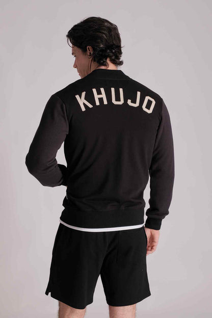 SPO0023 - Finest French Terry Bomber Jacket - Black