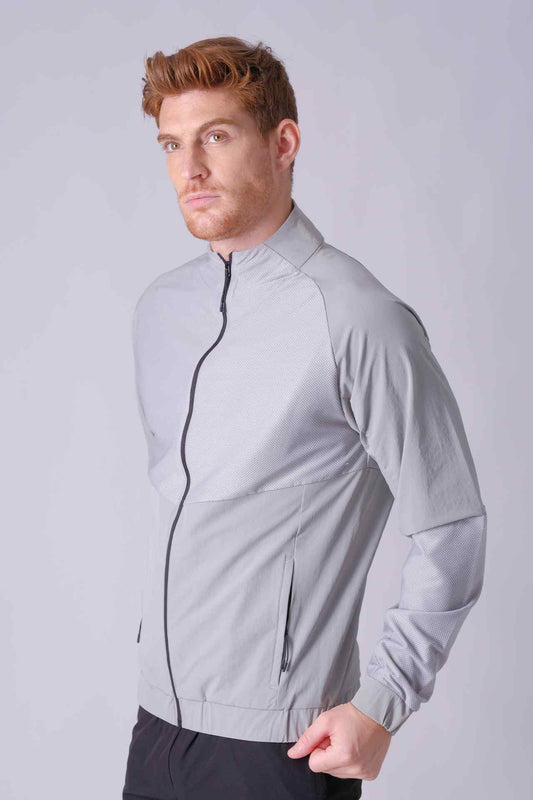 SPO0044 - Lightweight Water Repellent Running Jacket - Light Grey