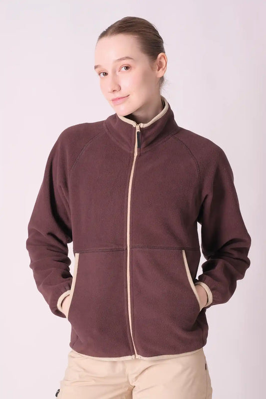 SPWO0049 - Women's Raglan Sleeve Polar Fleece Jacket - Brown