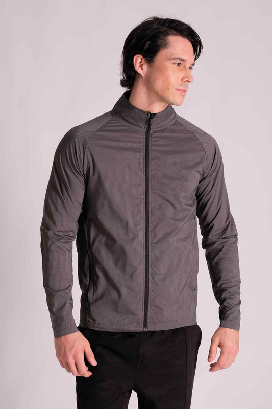 SPO0114B - Lightweight Stretch Ripstop Zip Up Windbreaker Jacket
