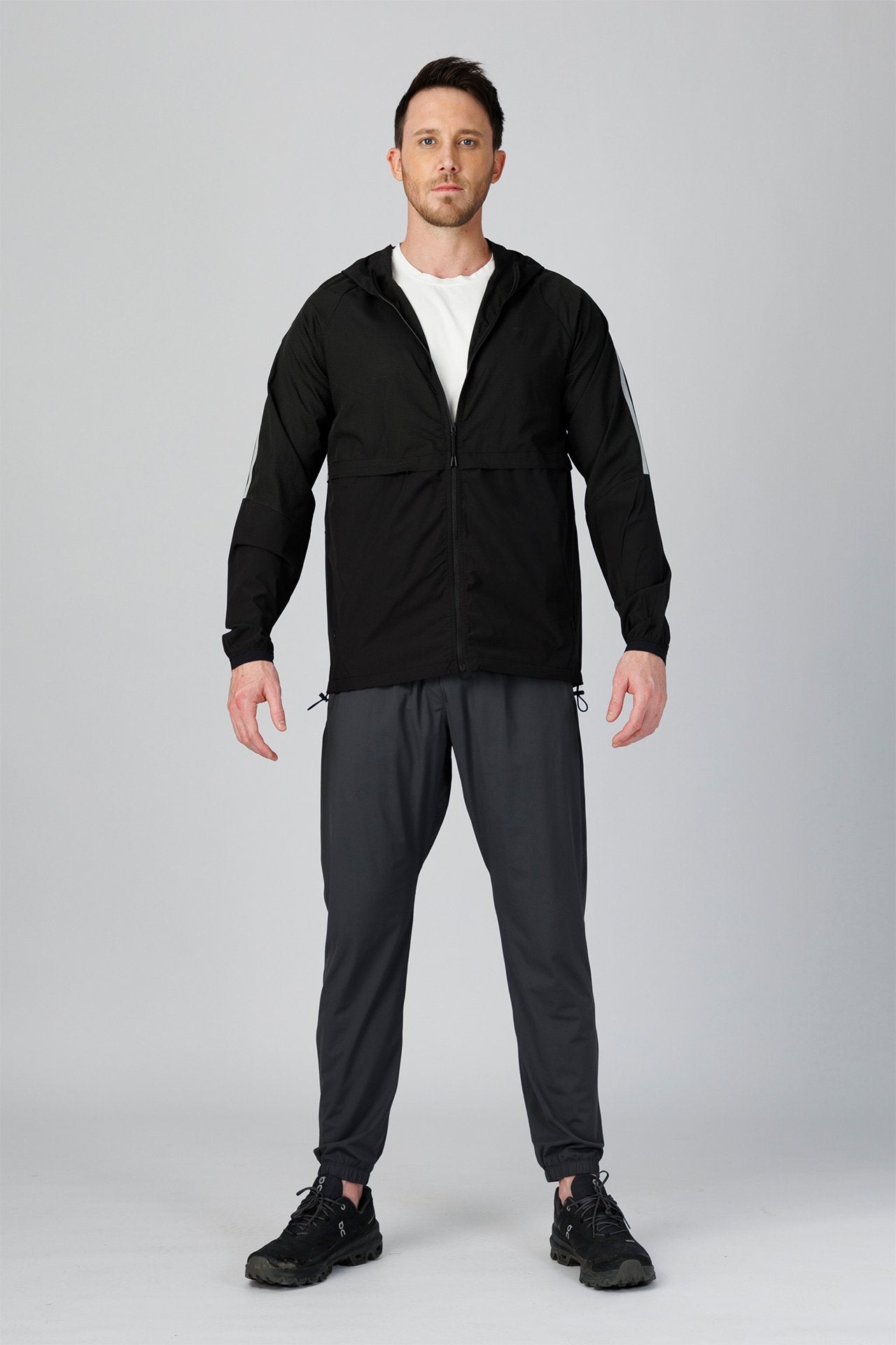 SPH0304 - Lightweight Stretch Nylon Running Joggers 30" - Dark Grey