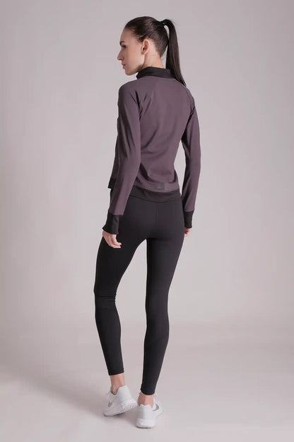 SPWO0120 - Women's Color Blocking Full Zip Running Jacket - Black