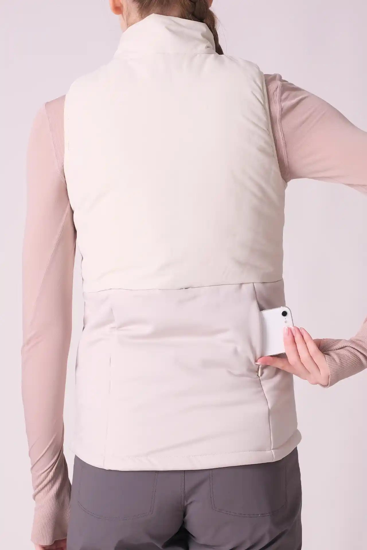 SPWO0122 - Women's Turtleneck Vest Jacket - White