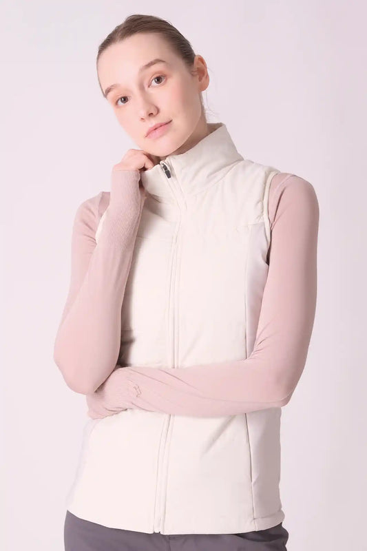 SPWO0122 - Women's Turtleneck Vest Jacket - White