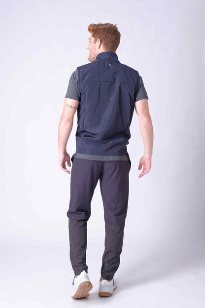 SPO0133 - Sustainable Water Resistant Running Windbreaker Vest - Navy