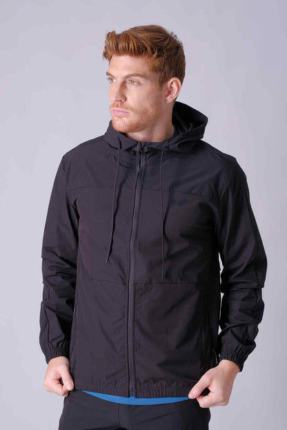 SPO0138 - Lightweight Water Resistant Workout SoftShell Active Jacket - Black