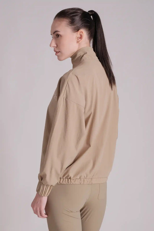 SPWO0155 - Women's Half-Zip Windbreaker Pull-on Jacket - Tan