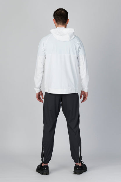 SPO0163 - Lightweight Stretch Nylon Workout Hooded Jacket - White