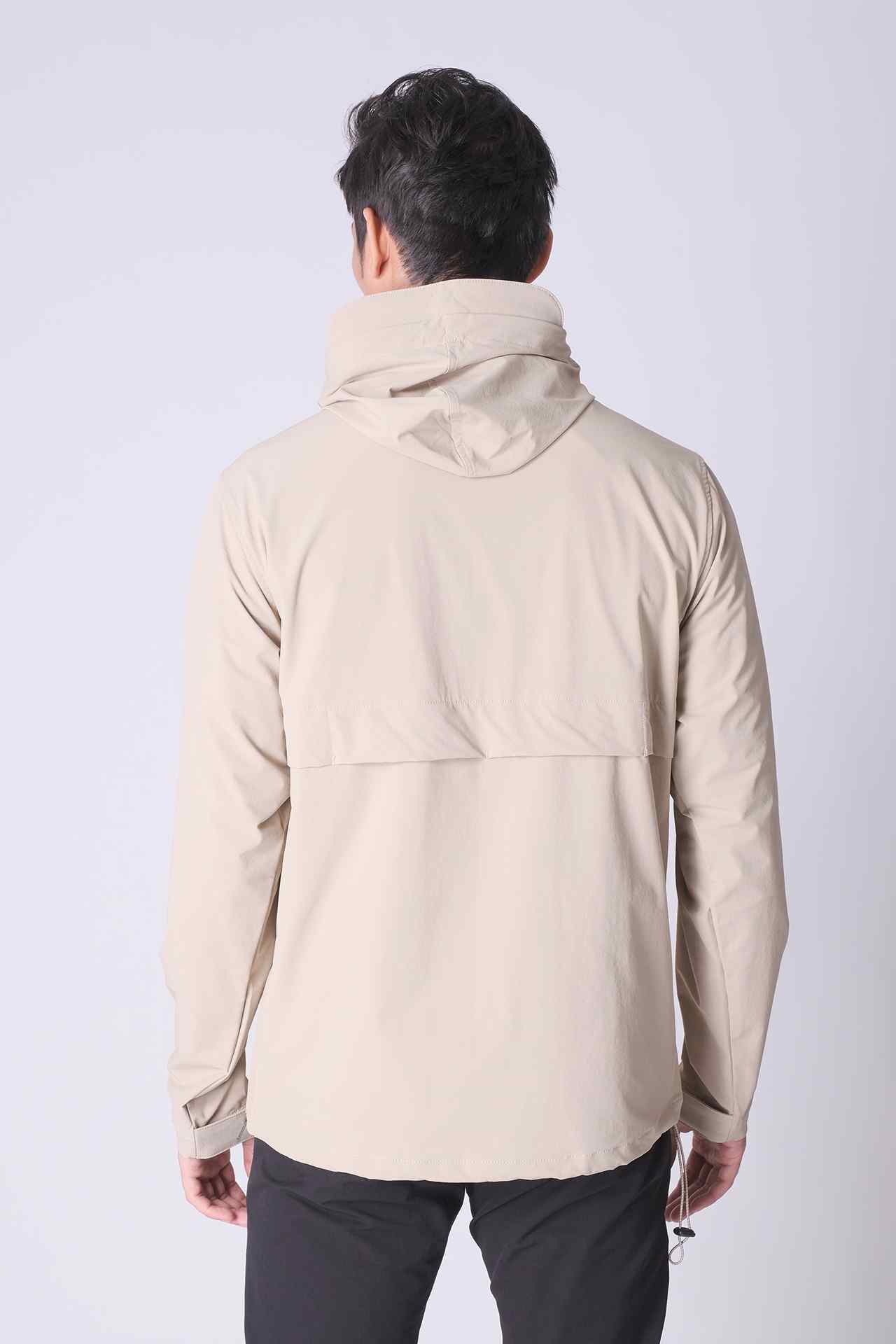 SPO0187 - Water Repellent Stretch Nylon Isthmus Anorak - Khaki