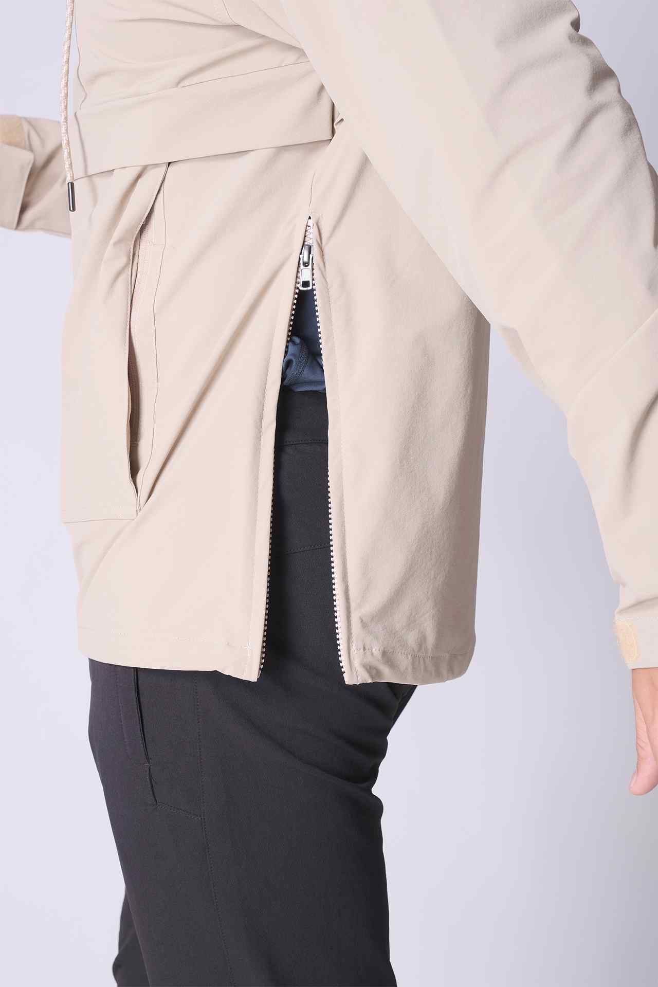 SPO0187 - Water Repellent Stretch Nylon Isthmus Anorak - Khaki
