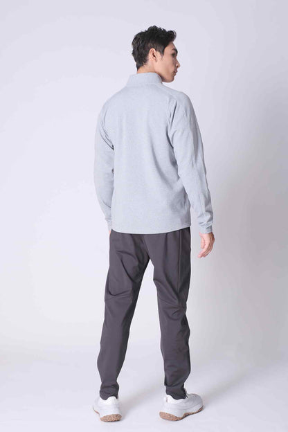 SPO0203 - Thermal Interlock Funnel Neck Stretch Training Jacket - Heather Grey