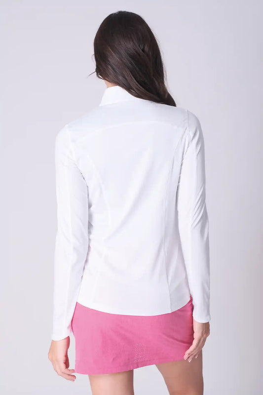 SPWO0221 - Women's Basic Golf Zipped Jacket - White