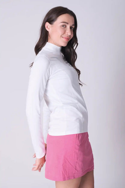 SPWO0221 - Women's Basic Golf Zipped Jacket - White