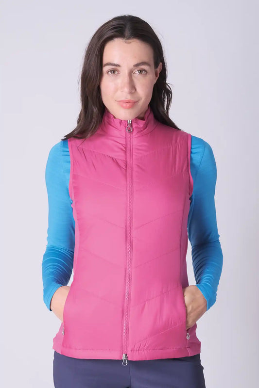 SPWO0222 - Women's Basic Golf Vest Jacket - Pink