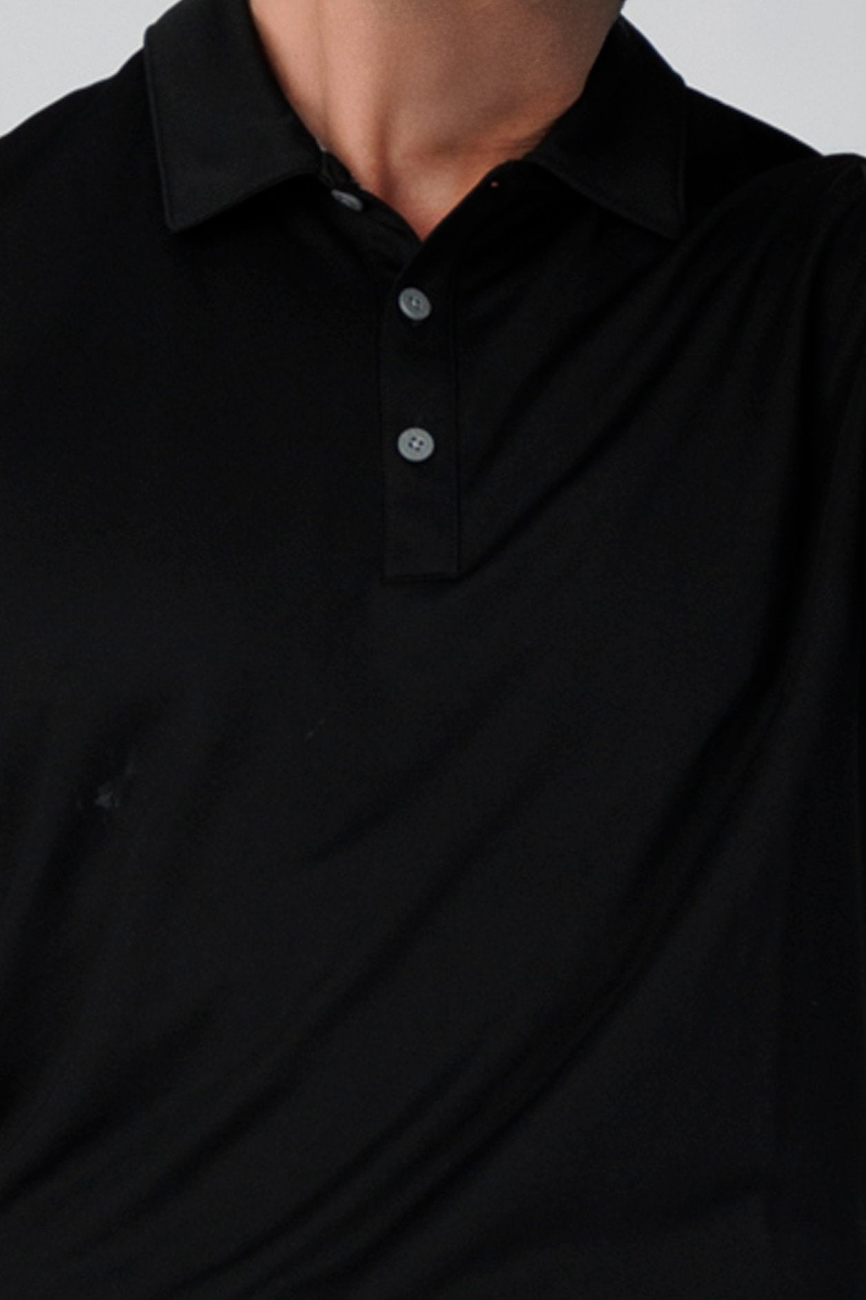 SPP0079 - Quick-Drying Performance Long Sleeve Golf Polo - Black