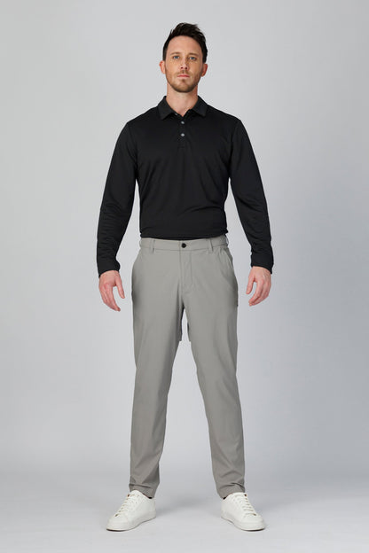 SPP0079 - Quick-Drying Performance Long Sleeve Golf Polo - Black