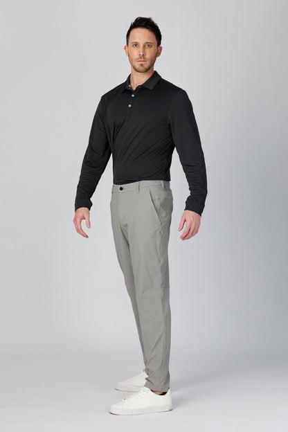 SPP0079 - Quick-Drying Performance Long Sleeve Golf Polo - Black