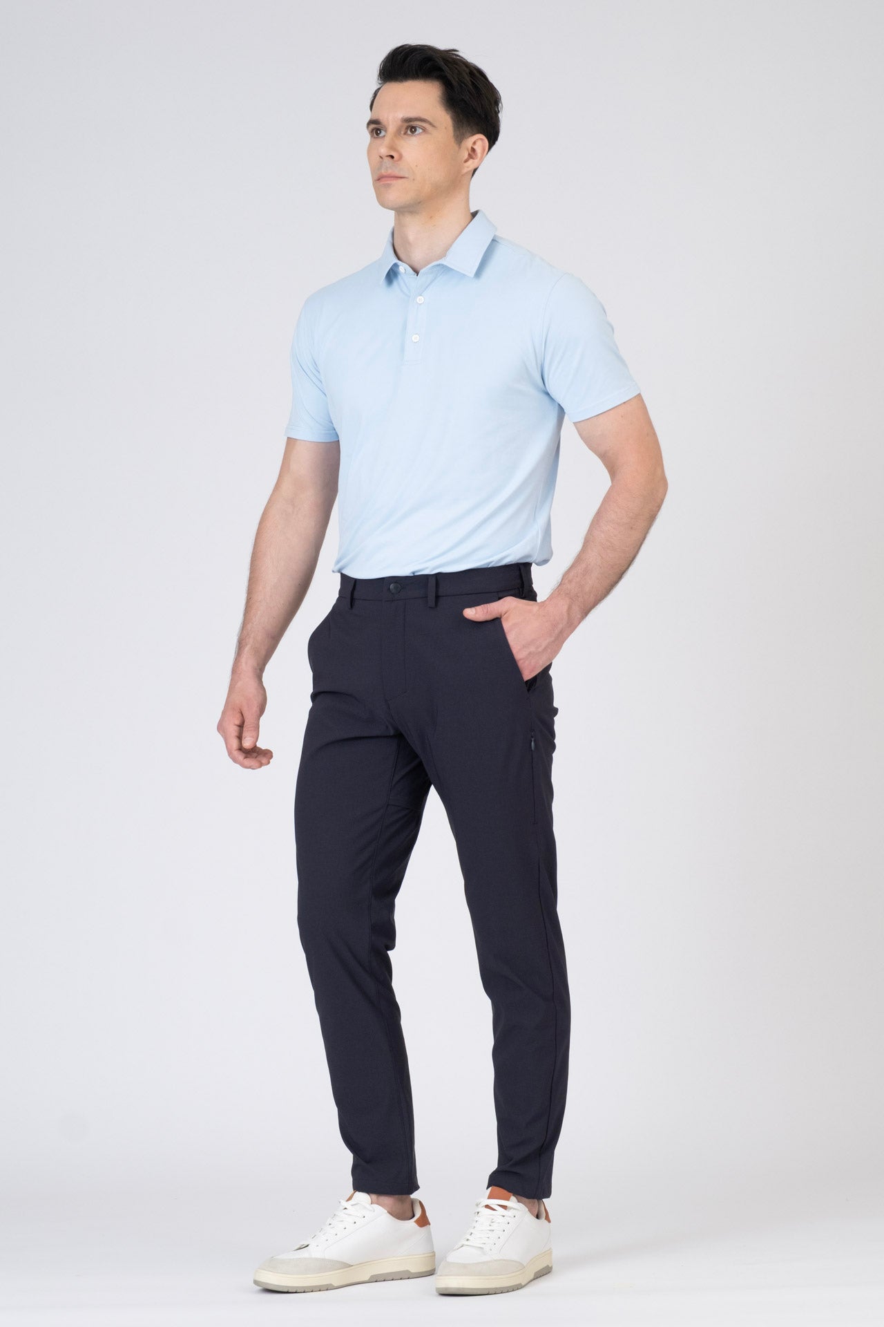SPP0082 - Ultra Stretch Light Brushed Short Sleeve Polo - Baby Blue