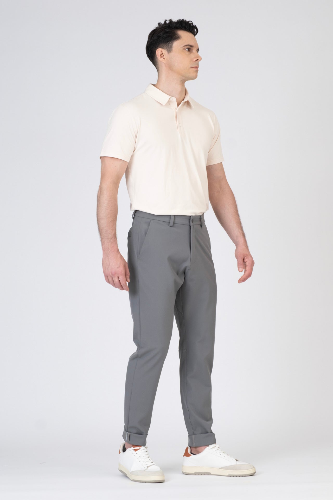 SPP0082 - Ultra Stretch Light Brushed Short Sleeve Polo - Offwhite