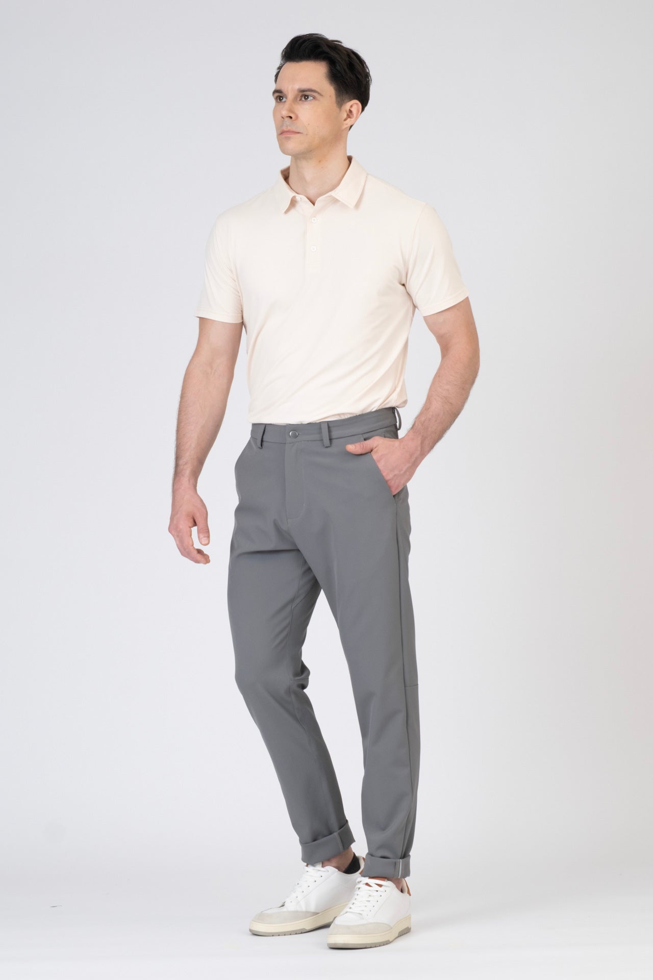 SPP0082 - Ultra Stretch Light Brushed Short Sleeve Polo - Offwhite