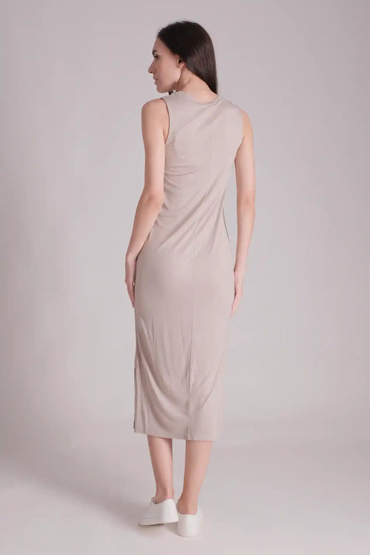 SPWQ0024 - Women's Essential Ultra Soft Stretch Vest Dress - Beige