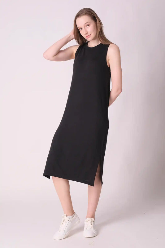 SPWQ0024 - Women's Essential Ultra Soft Stretch Vest Dress - Black