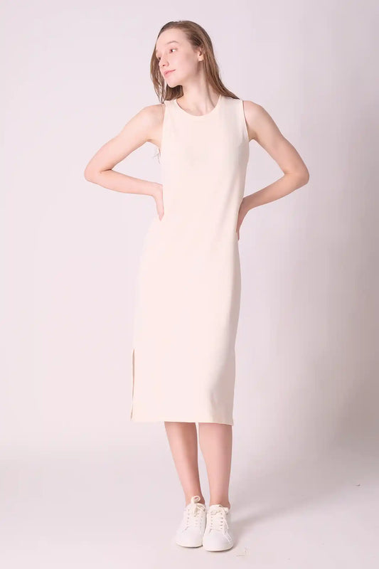 SPWQ0024 - Women's Essential Ultra Soft Stretch Vest Dress - Cream