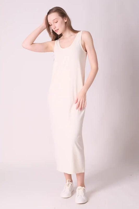 SPWQ0026 - Women's Essential Super soft Vest Dress - Cream