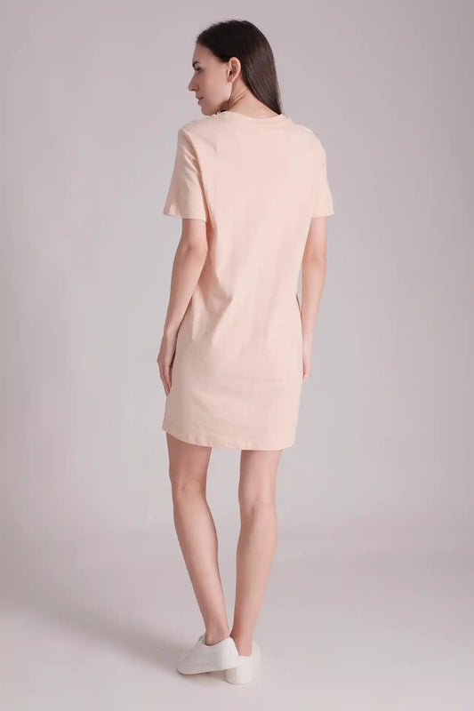 SPWQ0028 - Women's Essential Ultra Soft Organic Cotton Dress  - Pink