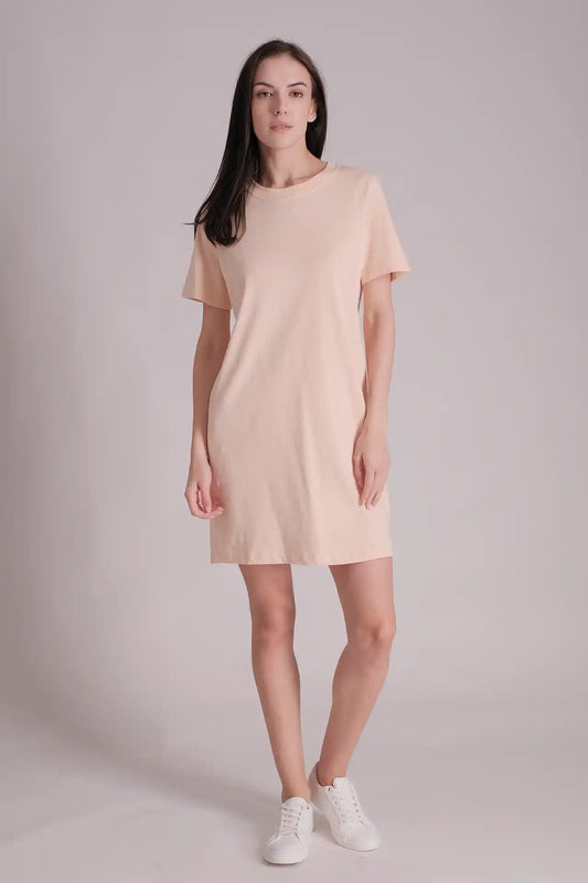 SPWQ0028 - Women's Essential Ultra Soft Organic Cotton Dress  - Pink