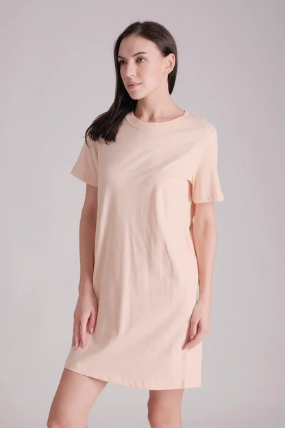 SPWQ0028 - Women's Essential Ultra Soft Organic Cotton Dress  - Pink