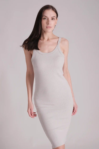 SPWQ0029 - Women's Essential Ribbed Knit Dress - Grey