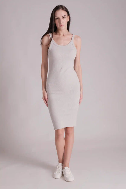 SPWQ0029 - Women's Essential Ribbed Knit Dress - Grey