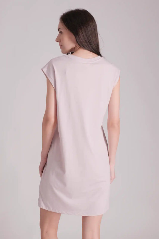 SPWQ0030 - Women's Essential Organic Cotton Sleeveless Dress  - Light Pink