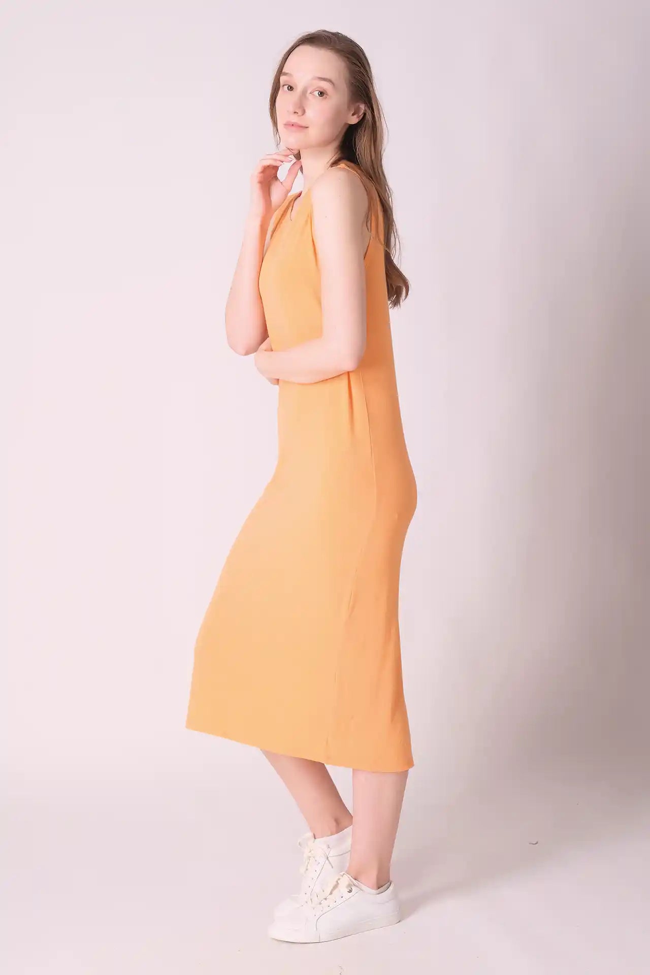 SPWQ0032 - Women's Essential Sleeveless Dress - Orange